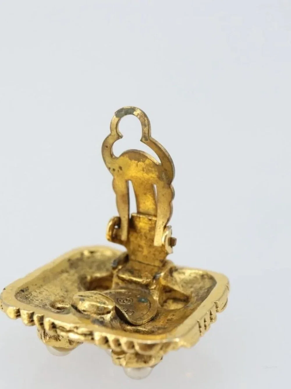CHANEL Earring metal Gold CC Auth ka1109 - Picture 10 of 11